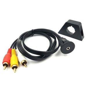 Custom DC 3.5 To 3RCA Waterproof Extension Cable With Flush Mount Panel For Car