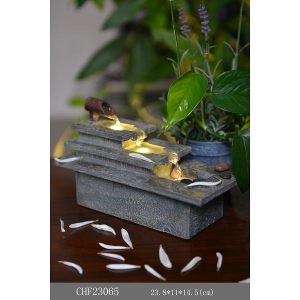 Home Decor Polyresin Indoor Light Up Water Fountain