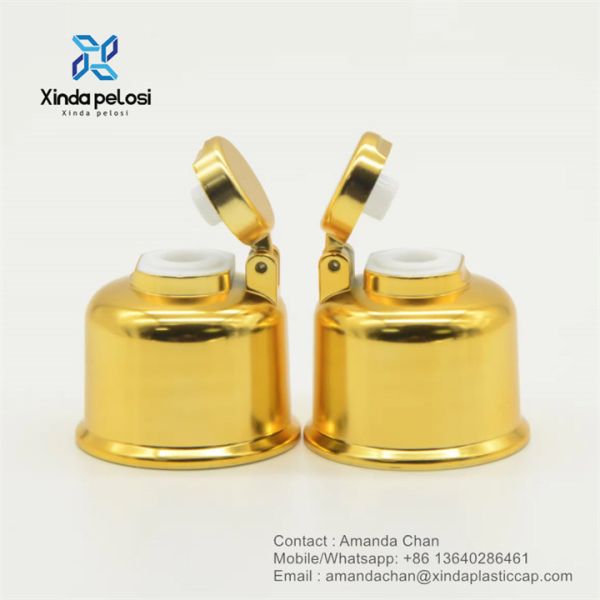 Buy Recyclable Gold Plastic Cosmetic Screw Cap For Lotion Toner Shampoo Liquid Soap at wholesale prices
