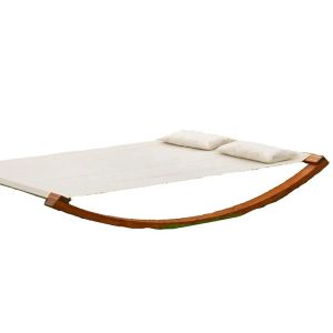 Pool Sun Lounger Outdoor Furniture Red Brown Wooden Lounger For Adults / Kids