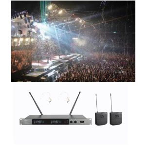 Audio UHF Wireless Handheld Microphone System Channels Metal Dual Professional