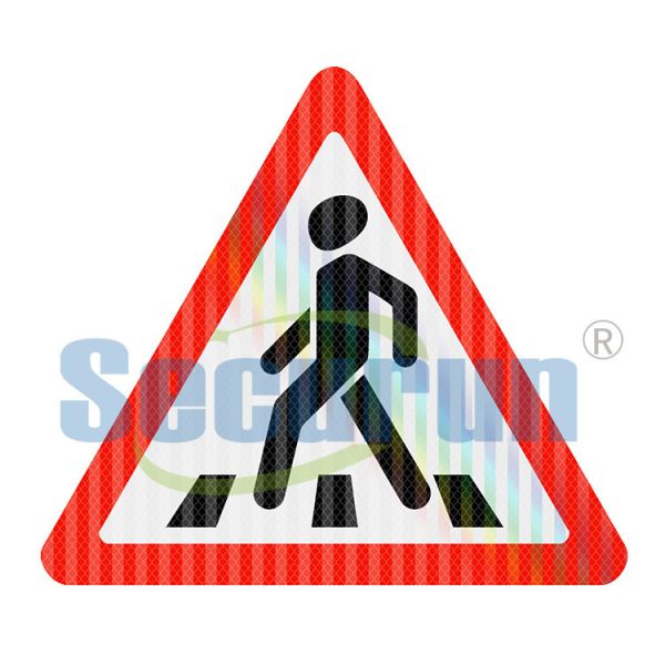 Buy 1.5mm Triangle Custom Reflective Sign Pedestrian Crossing Road Ahead at wholesale prices