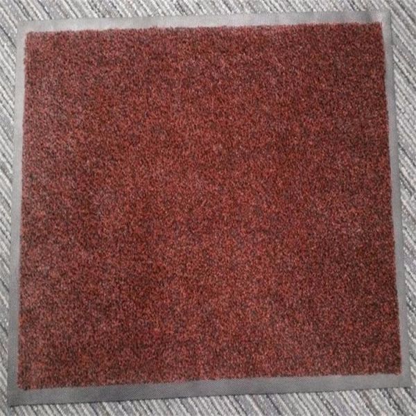 Machine washable red nylon material rubber backing door mat