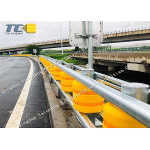Quality Polyurethane Roller Highway Crash Barrier Orange / Yellow Eco Friendly for sale