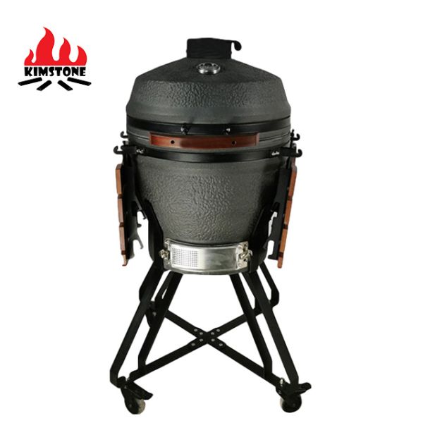 KIMSTONE New Design XL XXL 22 Inch Foam Glazing Matte Black Grey Charcoal Bbq Grill Kamado Smoker