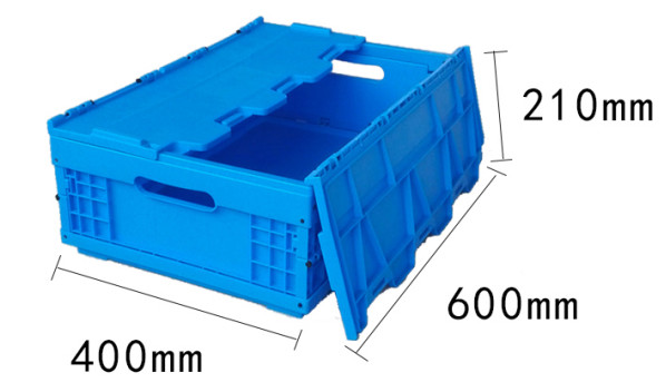 Attached Lids Virgin PP Small Collapsible Plastic Crates Light Duty