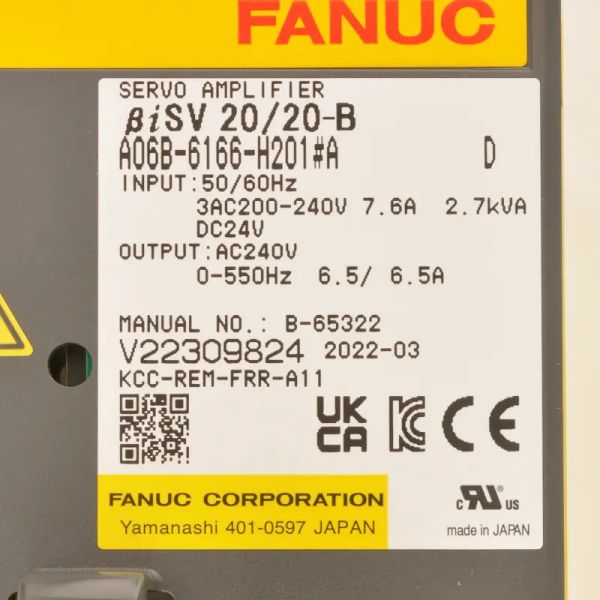 Buy A06B-6166-H201#A CNC Machine Fanuc Servo Drive Control  Model at wholesale prices