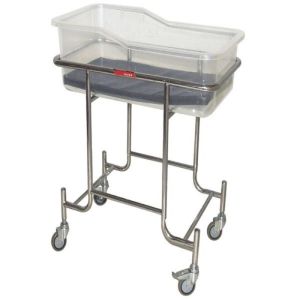China Stroller Stainless Steel Frame Transparent GRP Basin Mobile Baby Bed on sale