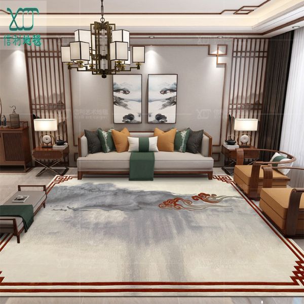 Buy Wool Abstract Ink Living Room Floor Carpets Chinese Style at wholesale prices