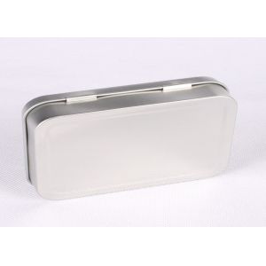 Empty Rectangle Mini Tin Box Hinged Lid