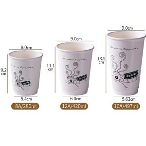 Hot sell 12oz paper coffee cups and sleeves lids 120 set by gold supplier to