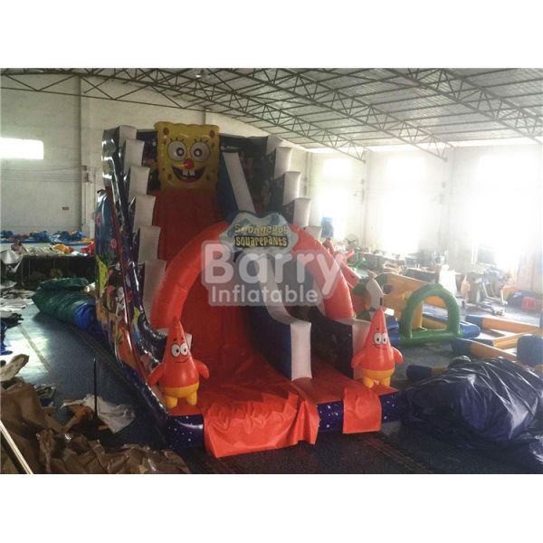 Professional Spongebob Commercial Inflatable Slide Fireproof For Kids Playground