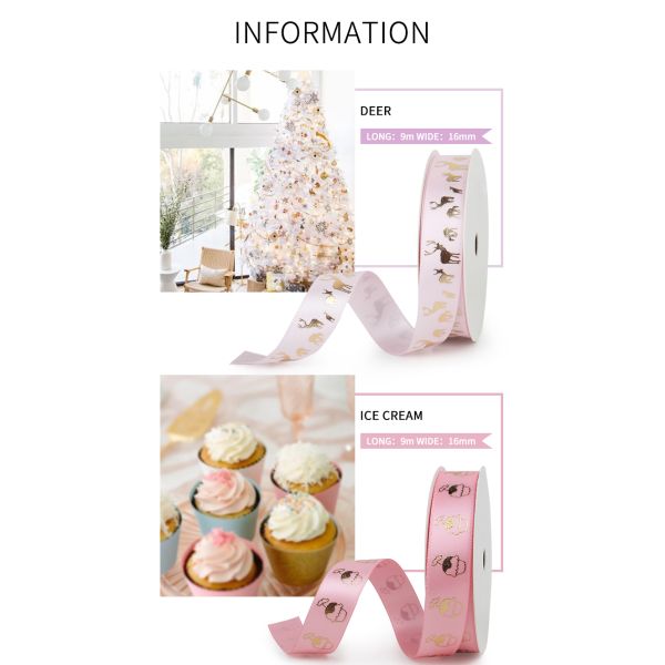 Support Custom Valentine Wedding Print Ribbon Roll Polyester Satin Ribbon Belt