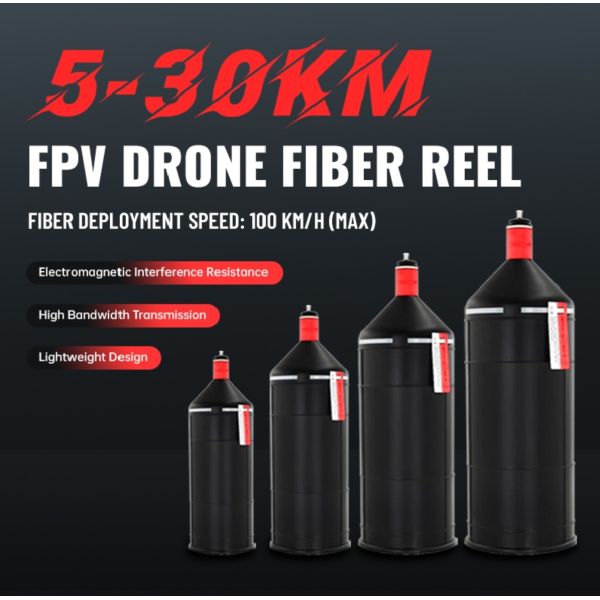 Anti-Interference 1FPV Drone Fiber Reel 30KM Range 100KM/H Deployment for High