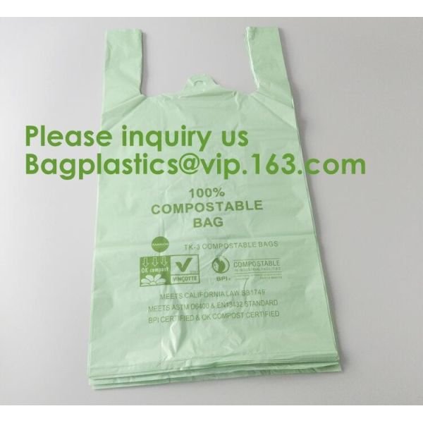Heavy Duty Compostable T-shirt Handle Tie Plastic Roll Garbage Bags Trash Bags, t shirt carry bags, bagease, bagplastics
