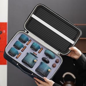 Traditional Style Portable Ceramic Kung Fu Tea Set for Office and Home Capacity