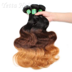 Quality Three Tone Natural European Remy Hair Extensions Double Drawn Weft for sale