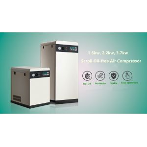 1.5kw 2.2kw 3.7kw scroll oil free air compressor for painting and color sorter