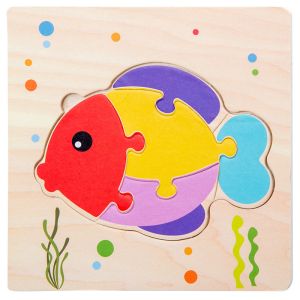 Montessori Games Baby Toys Animals Traffic Kids 3D Puzzles Wooden Cartoon