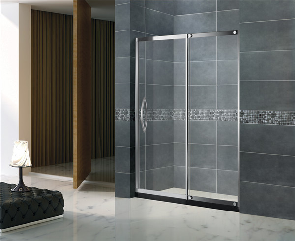Sliding 304 Stainless Steel Shower Screens Outside Fixed Glass for Apartment /