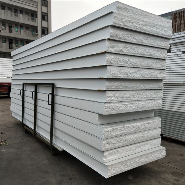 Buy 100mm eps sandwich wall panel 1150-100-0.426mm with 16kg for bunk house at wholesale prices