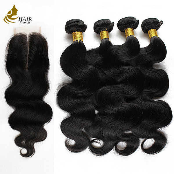 Buy Real Remy Human Hair Extensions Peruvian Curly Bundles With Closure at wholesale prices