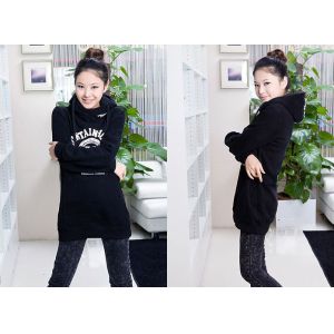 Quality Girls / Ladies Hooded Sweatshirts , Black / Yellow / White Cotton for sale