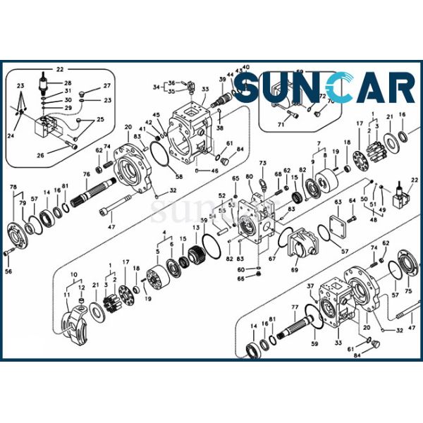 EC330B EC330C Hydraulic Pump Seal Kit VOE14554798 VOE14554799