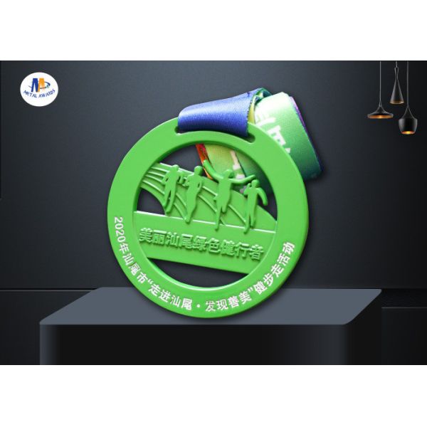 Buy Spay Green Zinc Alloy 65*4MM Walking Stock Medals at wholesale prices