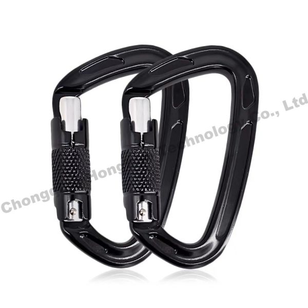 22KN D Shape Auto Lock High Strength Aluminium Alloy Climbing Safety Carabiner Hardware