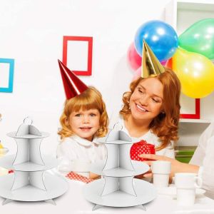 Party White 3 Tier Dessert Round Cupcake Holder Tower