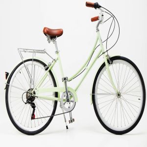 6 Speed Adult Women's Comfort Bike Vintage Lady Fitness City Bicycle with Basket