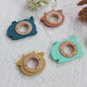 Soothe Sore Gums Silicone Baby Teether Teething Playing Smooth Sheep Whale