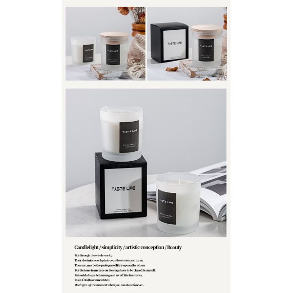 Home Birthday Wedding Atmosphere Luxury Glass Soy Wax Glass Jar Scented Candles With Lid