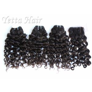 Natural Black Brazilian Curly Weave Hair No Shedding No Damage