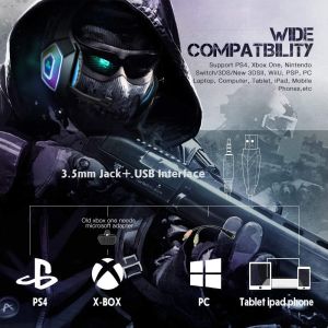 100mA 2.2kohm Hunterspider Noise Cancelling Gaming Headphones