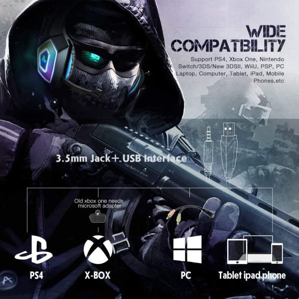 100mA 2.2kohm Hunterspider Noise Cancelling Gaming Headphones