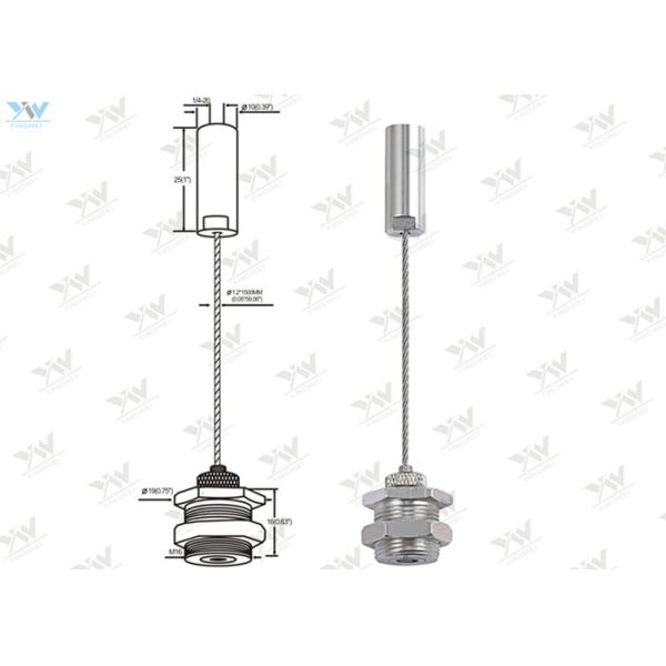 Adjustable Wire Suspension Kit / Brass Cable Gripper With Nuts Ceiling