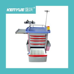 Hospital Emergency Trolley Luxurious ABS Plastic Drawer Cart With Wheels