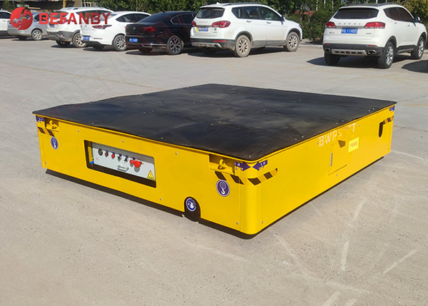 Battery Powered Trackless Transfer Cart 30 Ton Electric Trolley No Rail