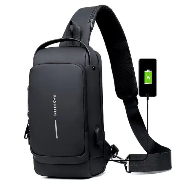 Buy Custom Unisex Smart Lightweight Crossbody Chest Bag Waterproof Cross Bum Fanny Pack Anti Theft at wholesale prices