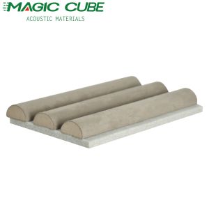 Elegant Suede-Covered Wooden Slat Acoustic Wall Panels For Interior Decoration