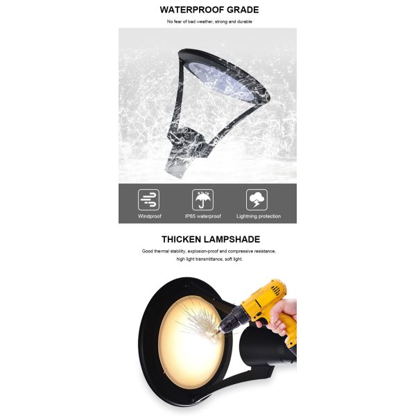 Wide Irradiation Area LED Garden Lights Security 120° Beam Angle 60W