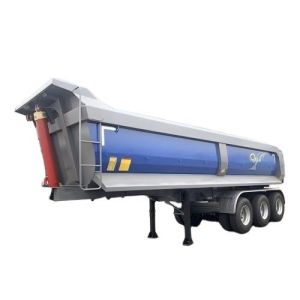 Quality CIMC 3 axles 40 ton half round used in sandstone construction sites mining gravel plants earthwork end dump truck semi trailer for sale