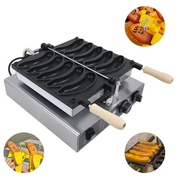 510x400x190mm Banana Shape Waffle Making Machine 2023 Model 5pcs Capacity