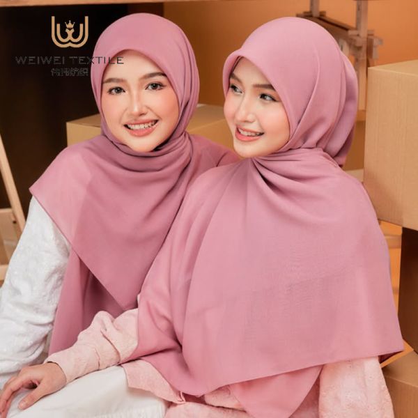 Wholesale Hot-selling Soft Premium Cotton Voile Veil Tudung Bawal Flowy Best Solid Colors Dyed Plain Muslim Women Shawl Hijab