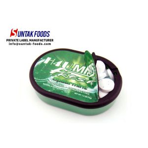 Customize Sugarless Breath Mints In Oval Box , Low Calorie Candy Sugar Free