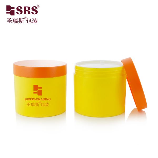 SRS 400g Big Size Single Wall Glossy Facial Mask PP Cream Jar Decoration Painting PCR Container Packaging