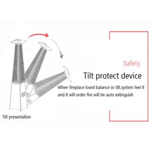 Outdoor 2270mmH stainless steel silver gas fire sense outdoor patio heater