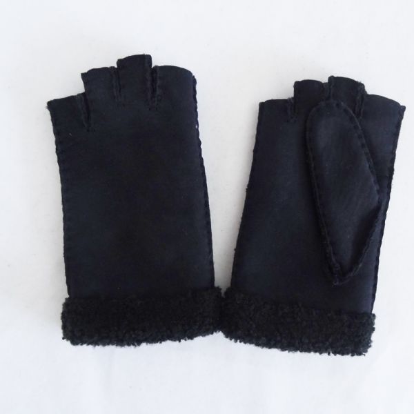 Buy Classical hot sale Australia sheepskin double face fingerless gloves at wholesale prices